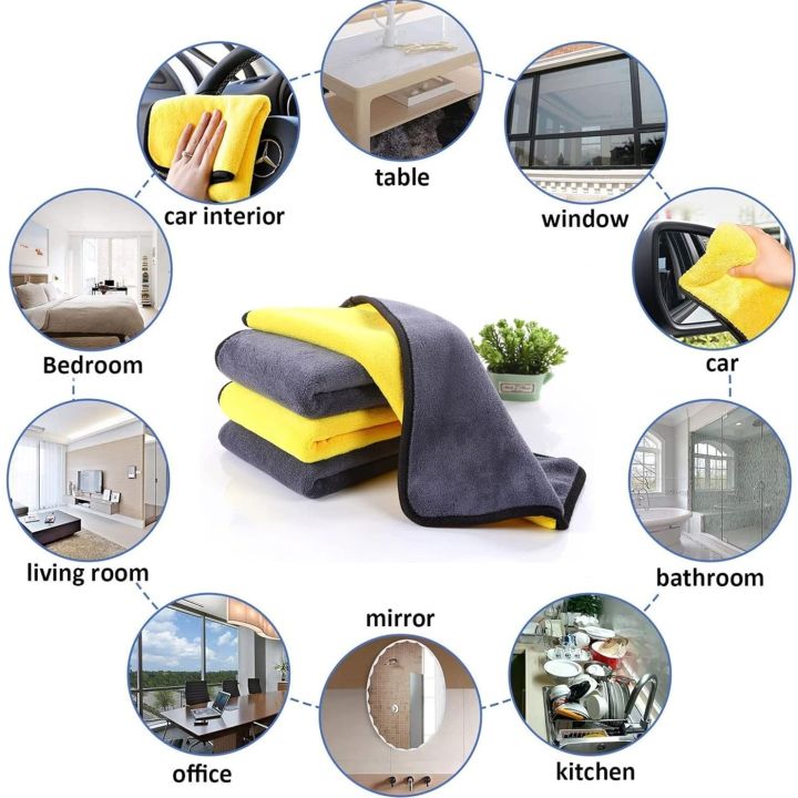 Microfiber Cleaning Cloths, Ultra Absorbent, Lint Free, Streak Free, Non-Abrasive, Reusable and Washable